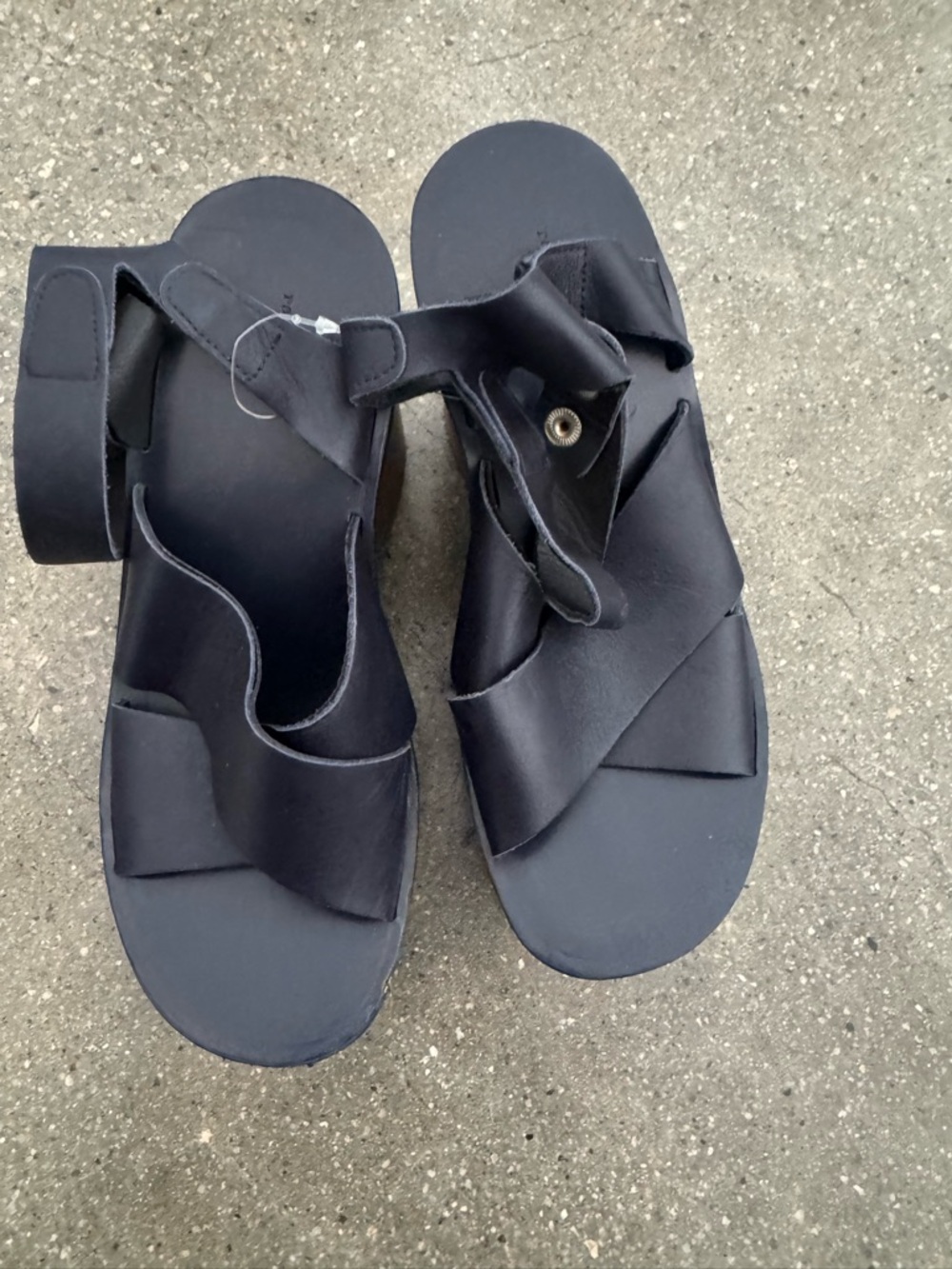 rag & bone Black Leather Strappy Sandals